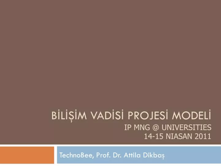 b l m vad s projes model ip mng @ universities 14 15 niasan 2011