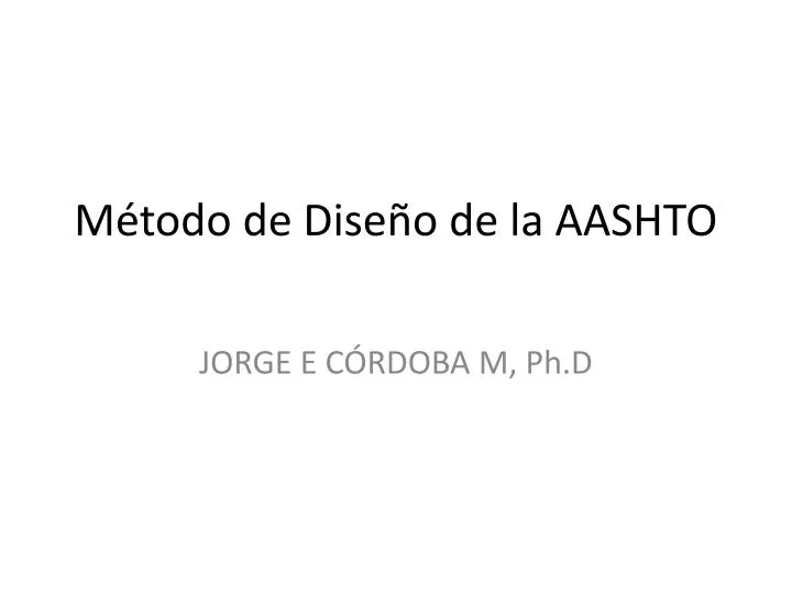 m todo de dise o de la aashto