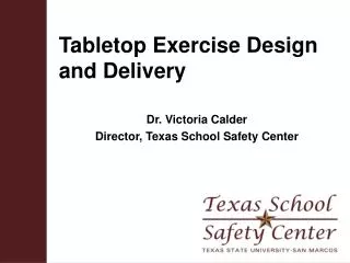 Tabletop Exercise Design and Delivery