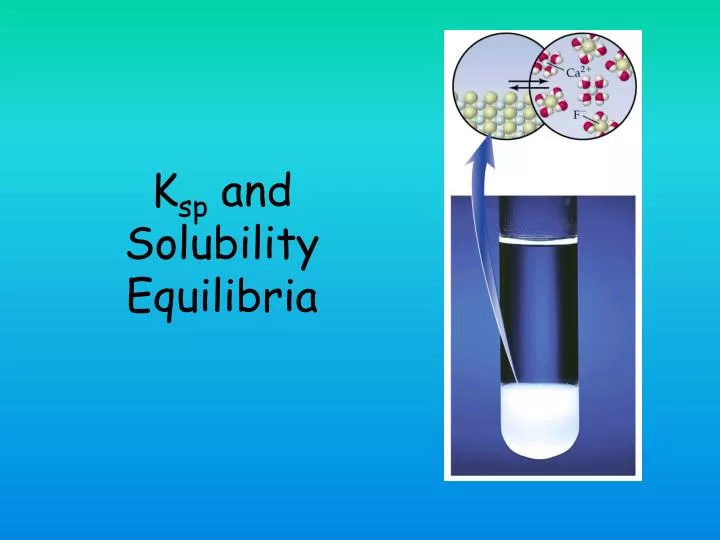 k sp and solubility equilibria