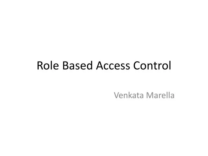 role based access control