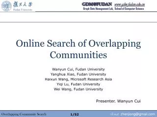 Online Search of Overlapping Communities