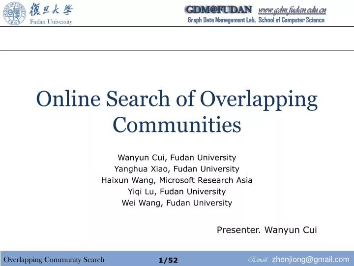 online search of overlapping communities