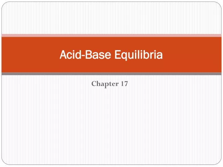 acid base equilibria