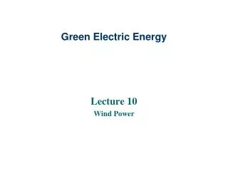Green Electric Energy