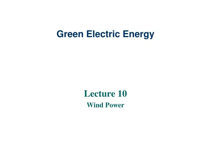 green electric energy