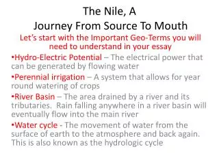The Nile, A Journey From Source To Mouth