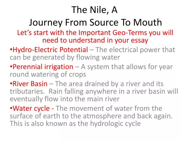 the nile a journey from source to mouth