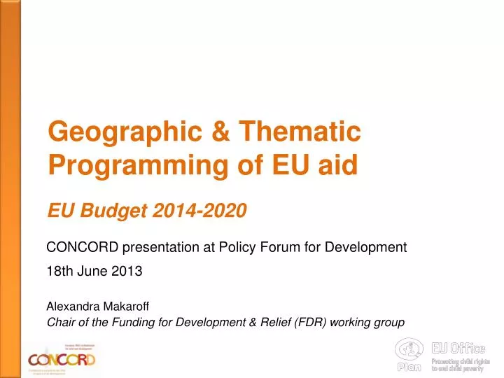 geographic thematic programming of eu aid