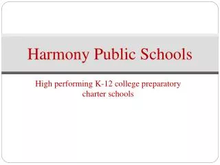 Harmony Public Schools