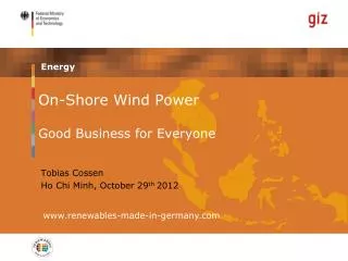 On-Shore Wind Power Good Business for Everyone