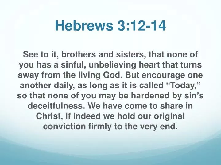 hebrews 3 12 14