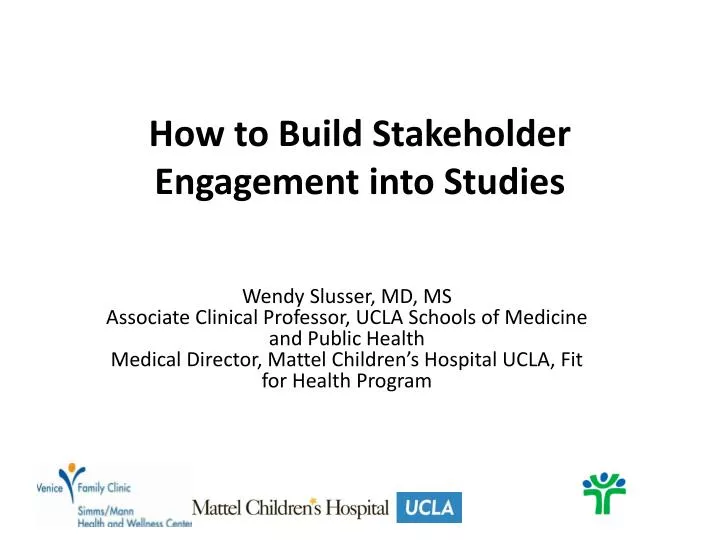 how to build stakeholder engagement into studies