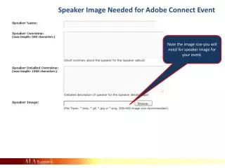 Speaker Image Needed for Adobe Connect Event