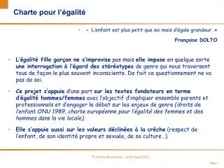 charte pour l galit