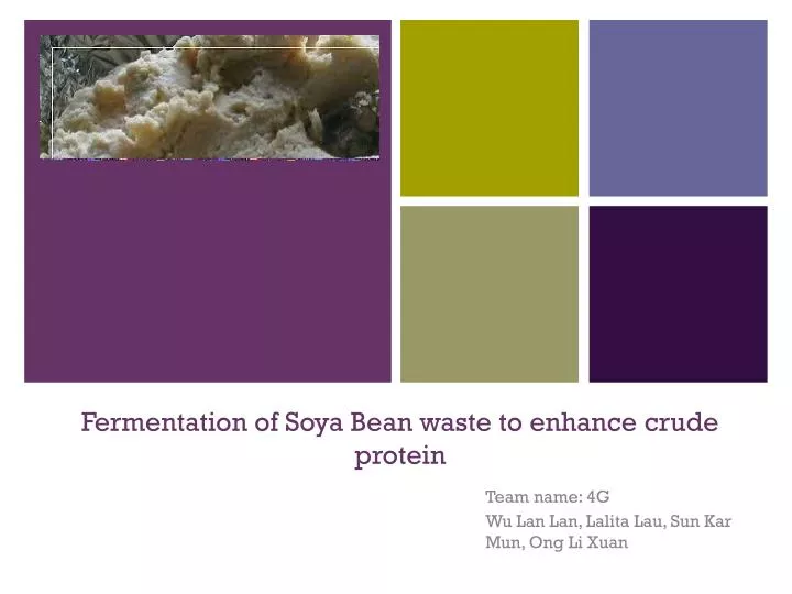 fermentation of soya bean waste to enhance crude protein