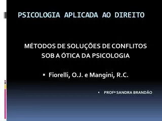 psicologia aplicada ao direito
