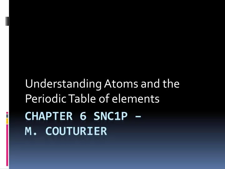 understanding atoms and the periodic table of elements
