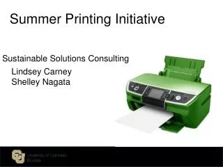 Summer Printing Initiative
