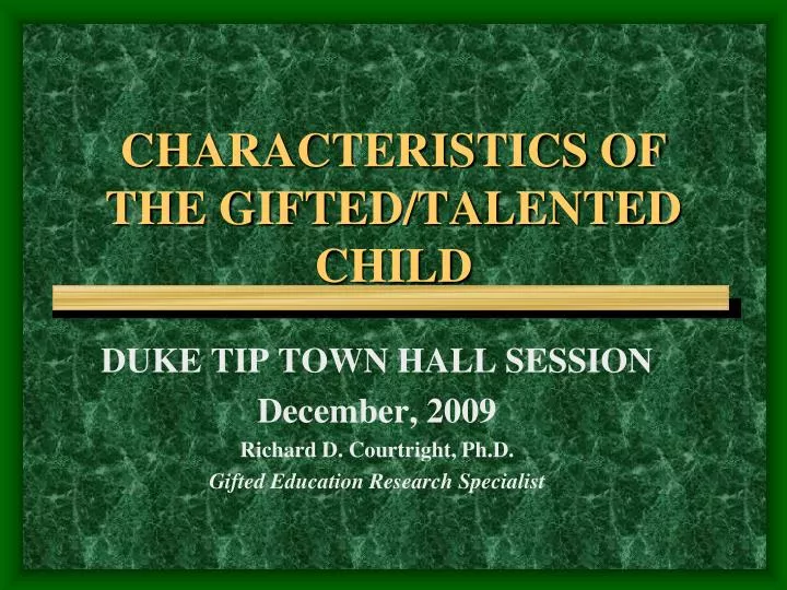 characteristics of the gifted talented child