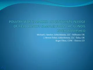 Michael J. Smolen, Lithochimeia, LLC - Stillwater, OK