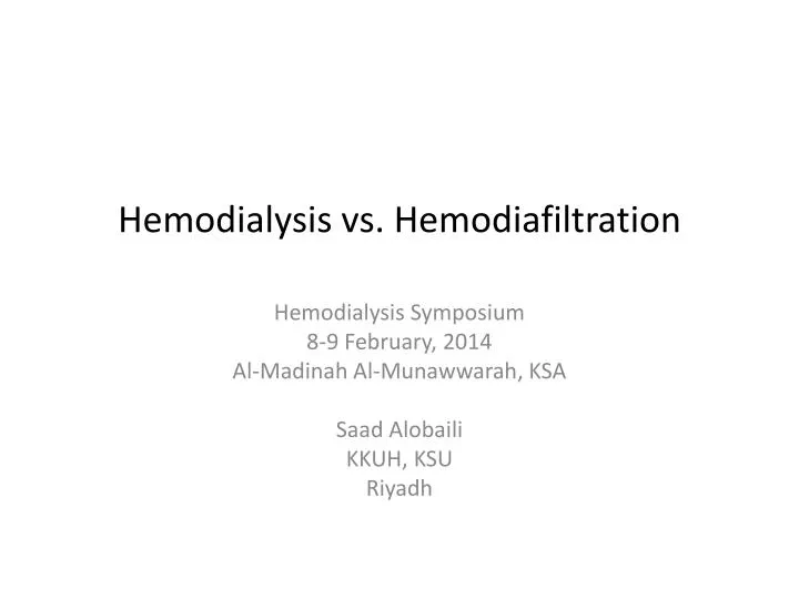 hemodialysis vs hemodiafiltration