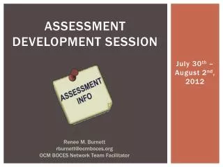 assessment development SESSion