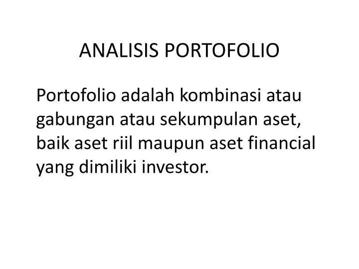 analisis portofolio