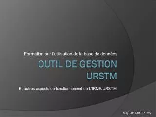 formation sur l utilisation de la base de donn es