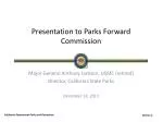 Presentation to Parks Forward Commission - slide 1