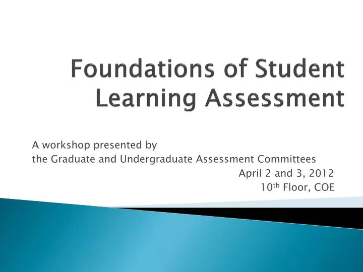 foundations of student learning assessment