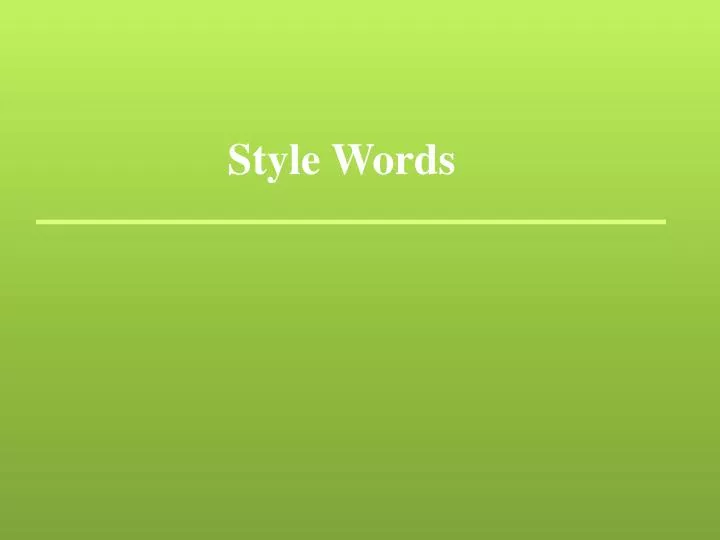 style words