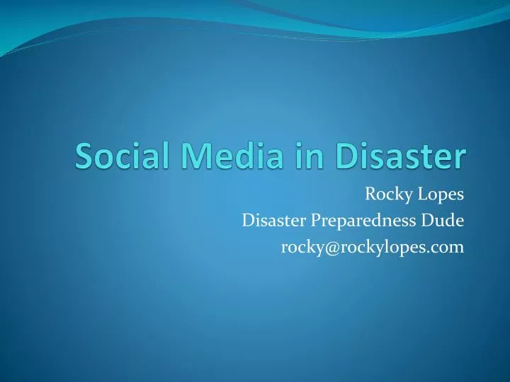 social media in disaster
