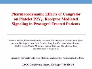 Pharmacodynamic Effects of Cangrelor