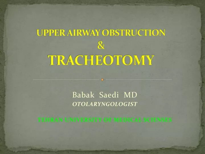 upper airway obstruction tracheotomy