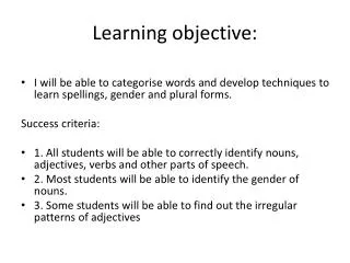 Learning objective: