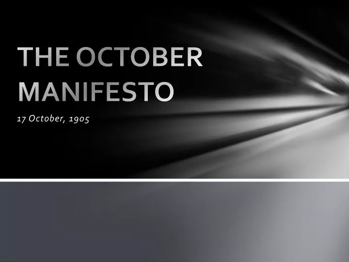 the october manifesto