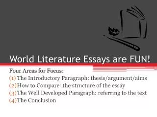 World Literature Essays are FUN!
