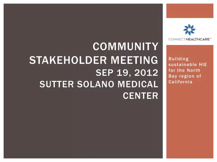 community stakeholder meeting sep 19 2012 sutter solano medical center