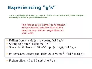 Experiencing “g’s”