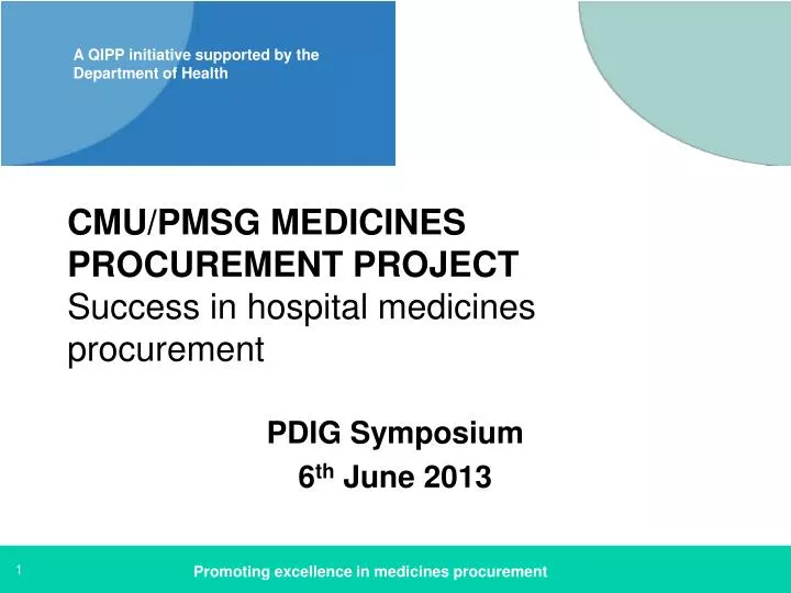 cmu pmsg medicines procurement project success in hospital medicines procurement