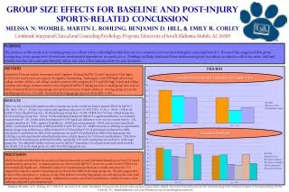 Group Size Effects for Baseline and Post-Injury Sports-Related Concussion
