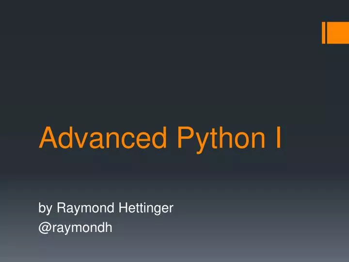advanced python i