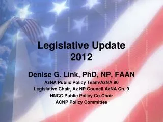 Legislative Update 2012