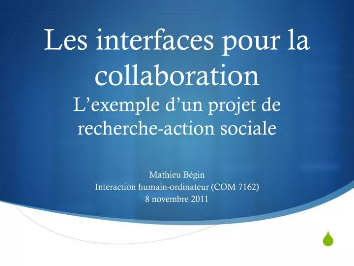 les interfaces pour la collaboration l exemple d un projet de recherche action sociale