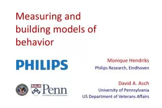 Measuring and building models of behavior