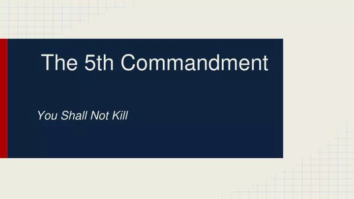 the 5th commandment