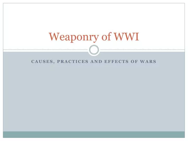 weaponry of wwi