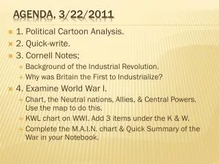 Agenda, 3/22/2011