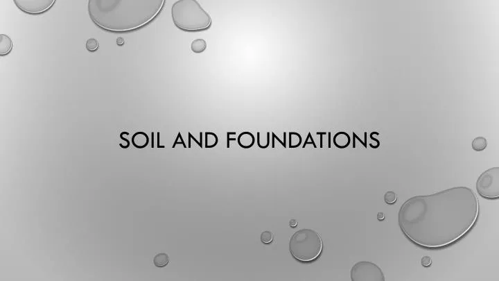 soil and foundations